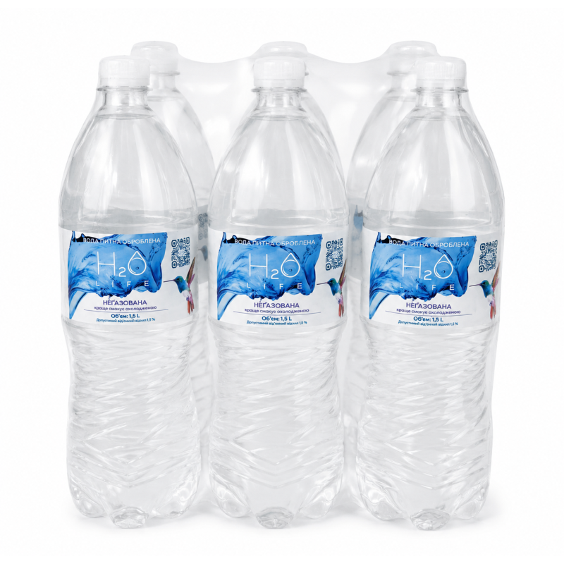 Купити воду 1.5 л в упаковці (6 шт.) з доставкою | H2O Life